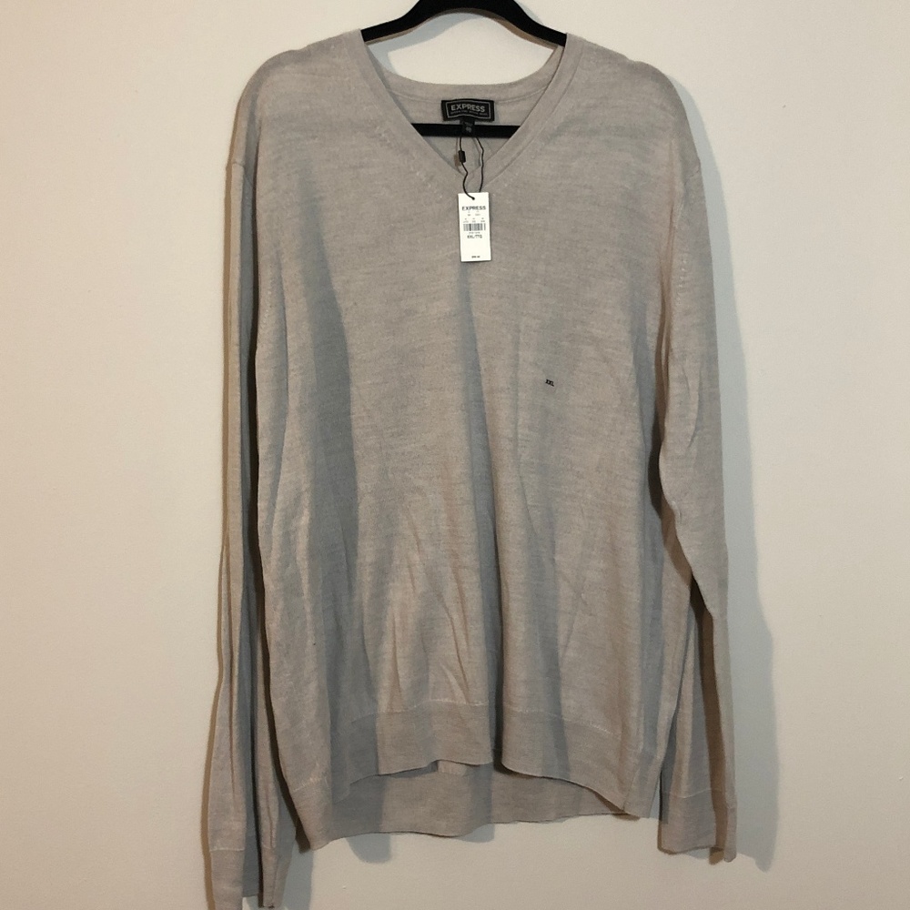 NWT Express Men Merino Wool V-Neck Sweater